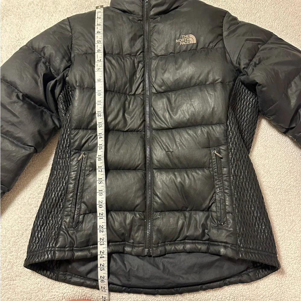 The North Fact Black Quilted 550 Goose Down Puffer Coat Jacket Winter Vintage
